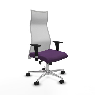 Albacete malla sincro malla blanca bali morado brazos 1D base aluminio ruedas 65 mm nailon