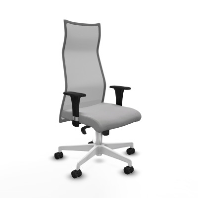 Albacete malla sincro malla gris bali gris claro brazos 1D base blanca ruedas 65 mm nailon