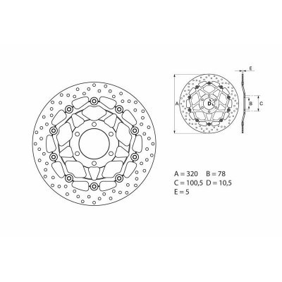 Disco de freno flotante Brembo 78B40874 78B40874