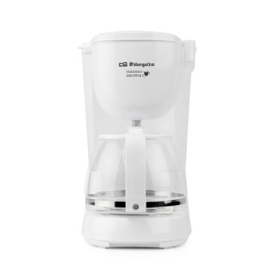 Orbegozo CG 4051 Cafetera de Goteo - Capacidad para 12 Tazas - Jarra de Cristal de 1,25L - Filtro Permanente - Deposito con Indicador de Agua - Mantenimiento de Calor por 30min - Color Blanco