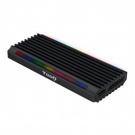 Caja Externa Tooq Tqe-2222B Shinobi Para Ssd M.2 Usb Tipo C Rgb Negro