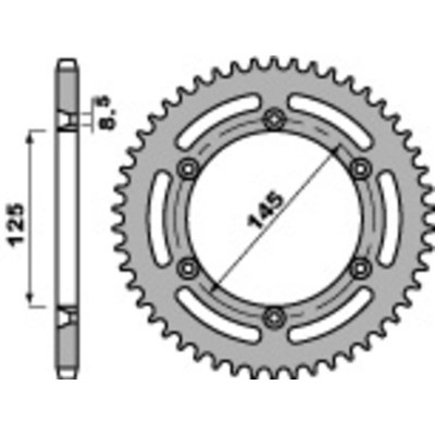 PBR Steel Standard Rear Sprocket 703 - 520 703.42.C45