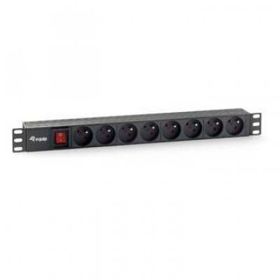 REGLETA ALIMENTACION RACK 19 1U 8 TOMAS CON INTERRUPTOR