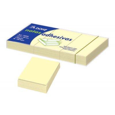 Dohe Pack de 3 Blocs de 100 Notas Reposicionables - Tamaño 37,5x50mm - Papel de 75gr - Ideal para Oficina y Escuela - Color Amarillo Claro