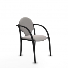 Piqueras y Crespo Pack 2 sillas Hell?n chasis 4 patas negro similpiel blanco