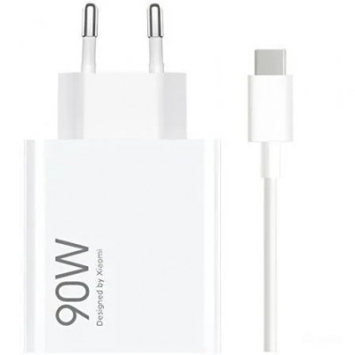 Cargador de pared GaN Xiaomi 90W HyperCharge Combo - 1x USB Type-A | Incluye cable USB Tipo-C | Carga rápida 90W