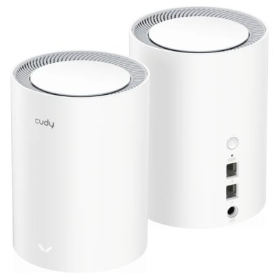 Cudy AX3000 Pack de 2 Sistemas WiFi 6 Mesh AX3000 2.5G Dual Band - Admite Ancho de Banda de 20/40/80/160MHz - 1x Puerto LAN 10/100/1000Mbps, 1x Puerto WAN 2.5Gbps - 5 Antenas Internas