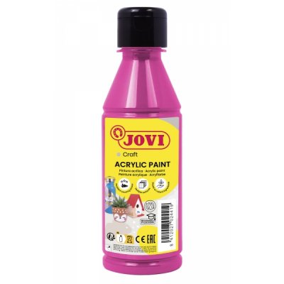 Jovi Jovidecor Acryl Pintura Acrilica Satinada - Alto Poder Cubriente - Facil Aplicacion - Multiusos - Resistente al Agua y Jabon - Color Rosa