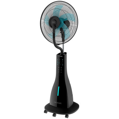 Cecotec EnergySilence 690 Freshessence Ventilador Nebulizador - 90W - Pantalla LCD - Silencioso - 5 Aspas de 40cm - Control Remoto - Tanque de 3L - Temporizador - Autonomia 12h - Color Negro