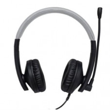 Audífonos Perfect Choice Profesional USB con Micrófono Cable 1.8m Negro con Gris