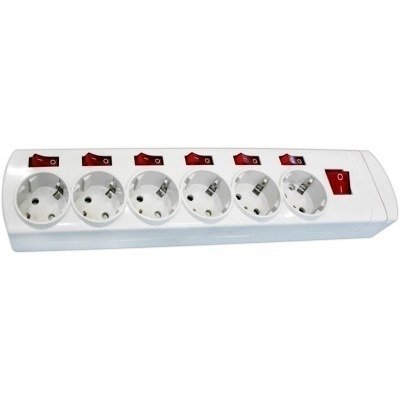 Base Multiple 6 Enchufes 7 Interruptores BLANCO