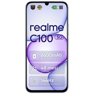realme C100 5G 17,3 cm (6.8) SIM doble Android 16.0 USB Tipo C 4 GB 256 GB 6600 mAh Púrpura