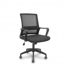 Piqueras y Crespo Silla Ergo535 negra basculante respaldo malla negro asiento tela negro ruedas nailon