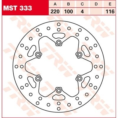 Disco de freno fijo redondo 220-250 mm TRW MST333