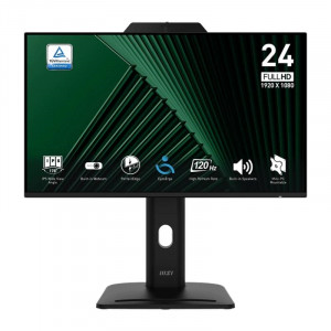 Monitor MSI PRO MP242PMG, 23,8 pulgadas, Full HD, IPS, 120 Hz, 1 ms MPRT, altura regulable, altavoces, HDMI, DisplayPort, negro
