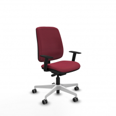 Piqueras y Crespo Alares tapizada traslack bali granate brazos 1D base blanca ruedas 65mm engomadas