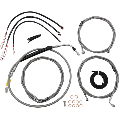 Kit completo de cable de manillar/línea de freno en acero inoxidable trenzado LA CHOPPERS LA-8056KT2-13