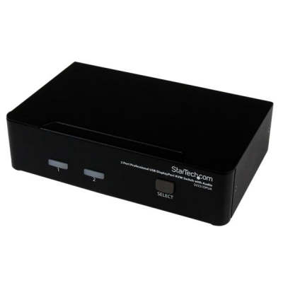 Conmutador Switch Profesional KVM 2 Puertos Vídeo DisplayPort - USB con Audio - 2560x1600