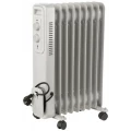 Radiador de aceite Jata JCRA2309, 2.000 W, 9 elementos, 3 potencias, termostato regulable, negro