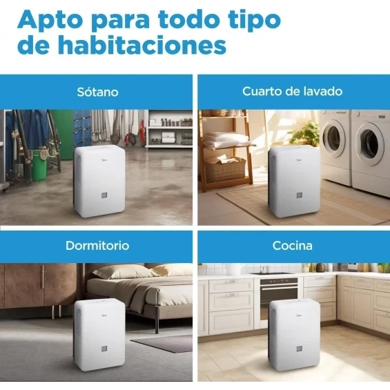 Deshumidificador Midea MDDP-50DEN7-QA3-B-W, 50 litros/día, depósito 6 litros, blanco - imagen 7