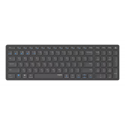 E9700M teclado Oficina RF Wireless + Bluetooth QWERTY Gris