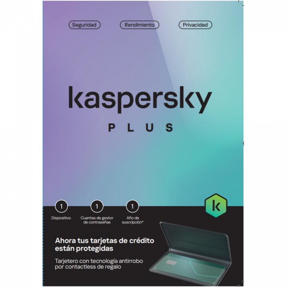 CAJA Kaspersky Plus 1 Usuario 1 Año + CardHolder