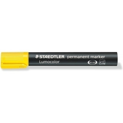 Staedtler Lumocolor 352 Rotulador Permanente - Punta Redonda - Trazo 2mm Aprox - Capuchon con Clip - Secado Rapido - Color Amarillo