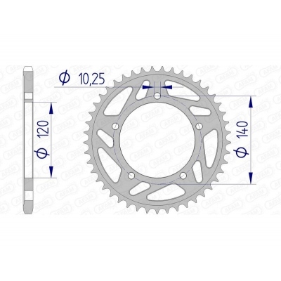 Corona AFAM aluminio 15605 - Paso 520 15605-45