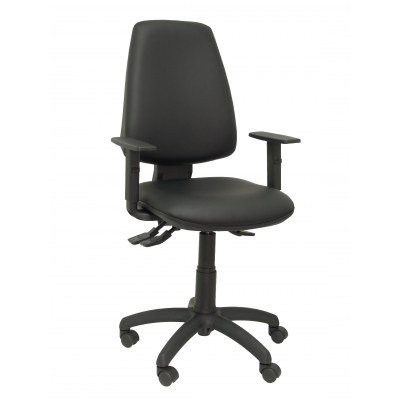 Silla Elche S similpiel negro brazos regulables