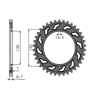 Coronas OEM de repuesto en acero SUNSTAR SPROCKETS 1-8601-47