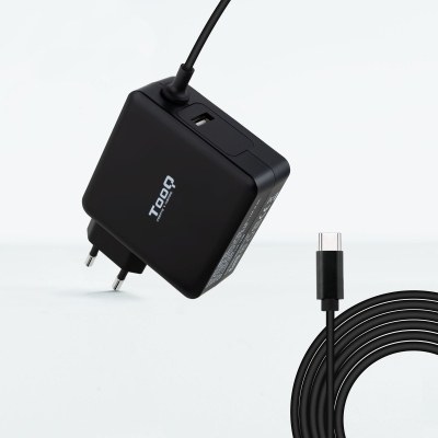 TooQ - TQLC-USBC90PD adaptador e inversor de corriente Auto 90 W Negro