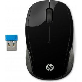 Ratón HP 200, ergonómico, inalámbrico, negro