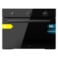 Horno compacto convencional Cecotec Bolero Hexa C134500 Glass Black A, 56 litros, 4 funciones, Steam Assist, Steam EasyClean, clase A, negro