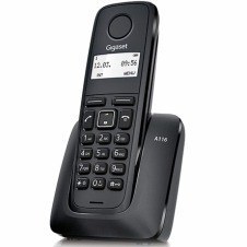 Telefono fijo inalambrico gigaset a116 negro 50 numeros agenda