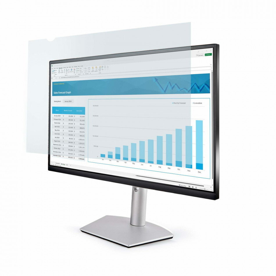 Filtro Anti Luz Azul de 16:9 para Monitor de 24" - Filtro de Luz Azul para Monitor de 24 Pulgadas - Reduce la Fatiga Visual - con Dos Opciones de Montaje - TAA