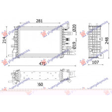 ADDITIONAL RADIATOR 1.5 DIESEL (281x214x60) (NRF)