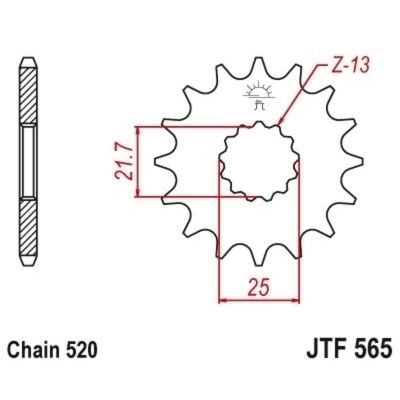 Piñon JT 565 acero 14 dientes JTF565.14