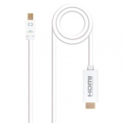 Cable Mini Displayport Nanocable 10.15.4002/ Mini Displayport Macho - HDMI Macho/ 2m/ Blanco