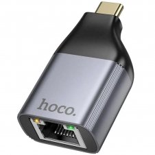 Adaptador USB-C a RJ45 RED Hoco UA35 Gris Metal