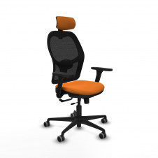 Piqueras y Crespo Jorquera traslack malla negra similpiel naranja brazos 3D base nailon cabecero 2D ruedas 65mm engomada