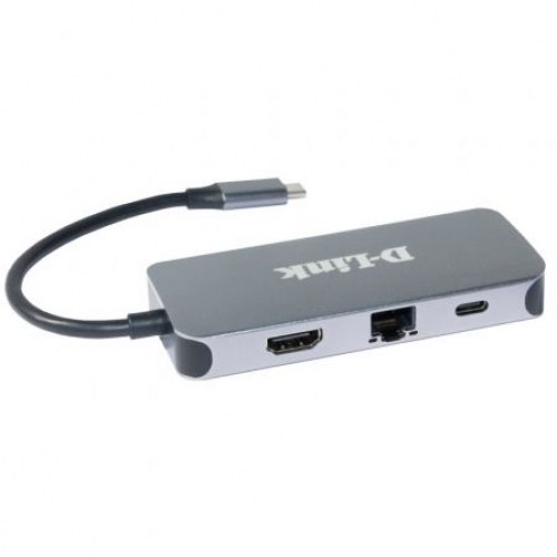 Docking USB Tipo-C D-Link DUB-2335/ 3xUSB/ 1xUSB-Tipo-C/ 1xHDMI/ 1xRJ45/ Gris