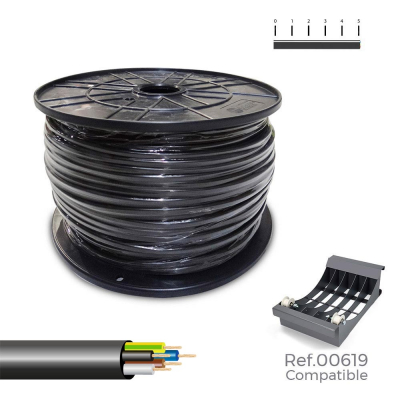 Manguera tubular vv-k06/1kv 5 g 1,50 mm² negra, 100 m. (bobina grande)