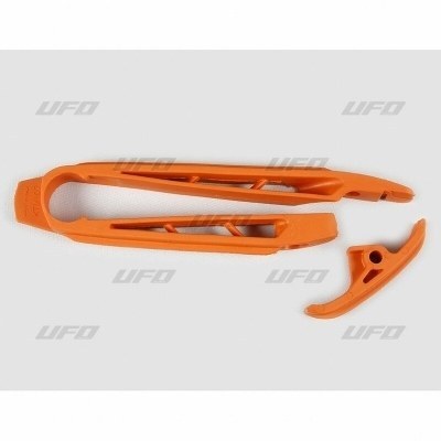 Patín de basculante + Almohadilla de cadena UFO naranja KTM KT03096#127