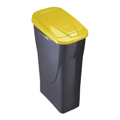 Cubo ecobin con tapa color negro/amarillo 20 x 31 x 42 cm 15 l