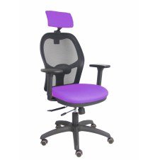 Piqueras y Crespo Silla Jorquera traslack malla negra asiento bali lila brazos 3D cabecero regulable