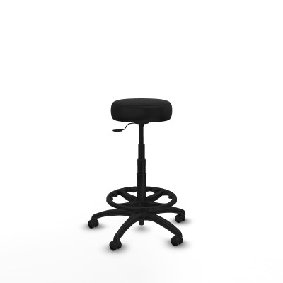 Tolosa giratorio similpiel negro base poliamida ruedas engomadas 50mm aro nailon