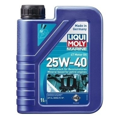 Botella 1L aceite de motor 4T marine mineral Liqui Moly 25W-40 API SL, NMMA FC-W® 25026