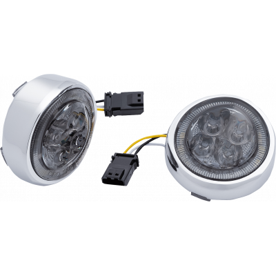 LED Lighted Fang® Front Signal Light Inserts with Bezel CIRO 45603