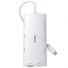 Docking USB Tipo-C D-Link DUP-A01/ 1xUSB/ 2xUSB Tipo-C/ 2xHDMI 4K/ 1xRJ45/ 1xLector de Tarjetas/ 1xUSB Tipo-C PD/ Blanco