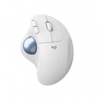 Ratón Trackball Inalámbrico por Bluetooth Logitech ERGO M575/ Hasta 2000 DPI/ Blanco Crudo